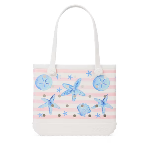 Baby Bogg Bag - Pink Stripes & Blue Shells